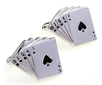 Gemelos para camisa escalera de poker negra